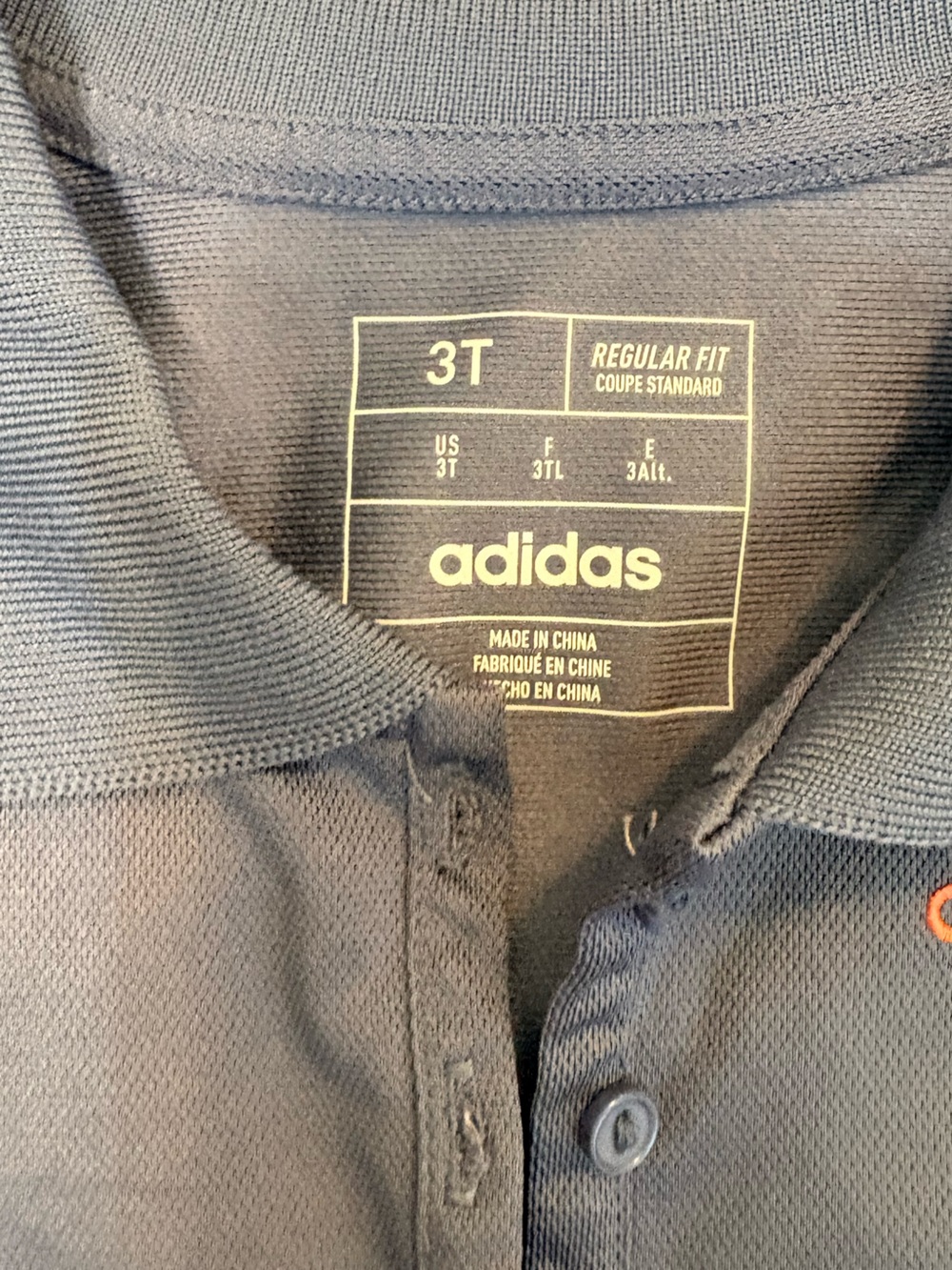 adidas Toddler Girls Navy Blue Short Sleeve Ruffle Polo Dress - Picture 2 of 3